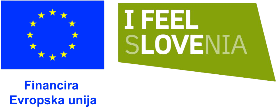 Logotipa Financira EU in I feel Slovenia